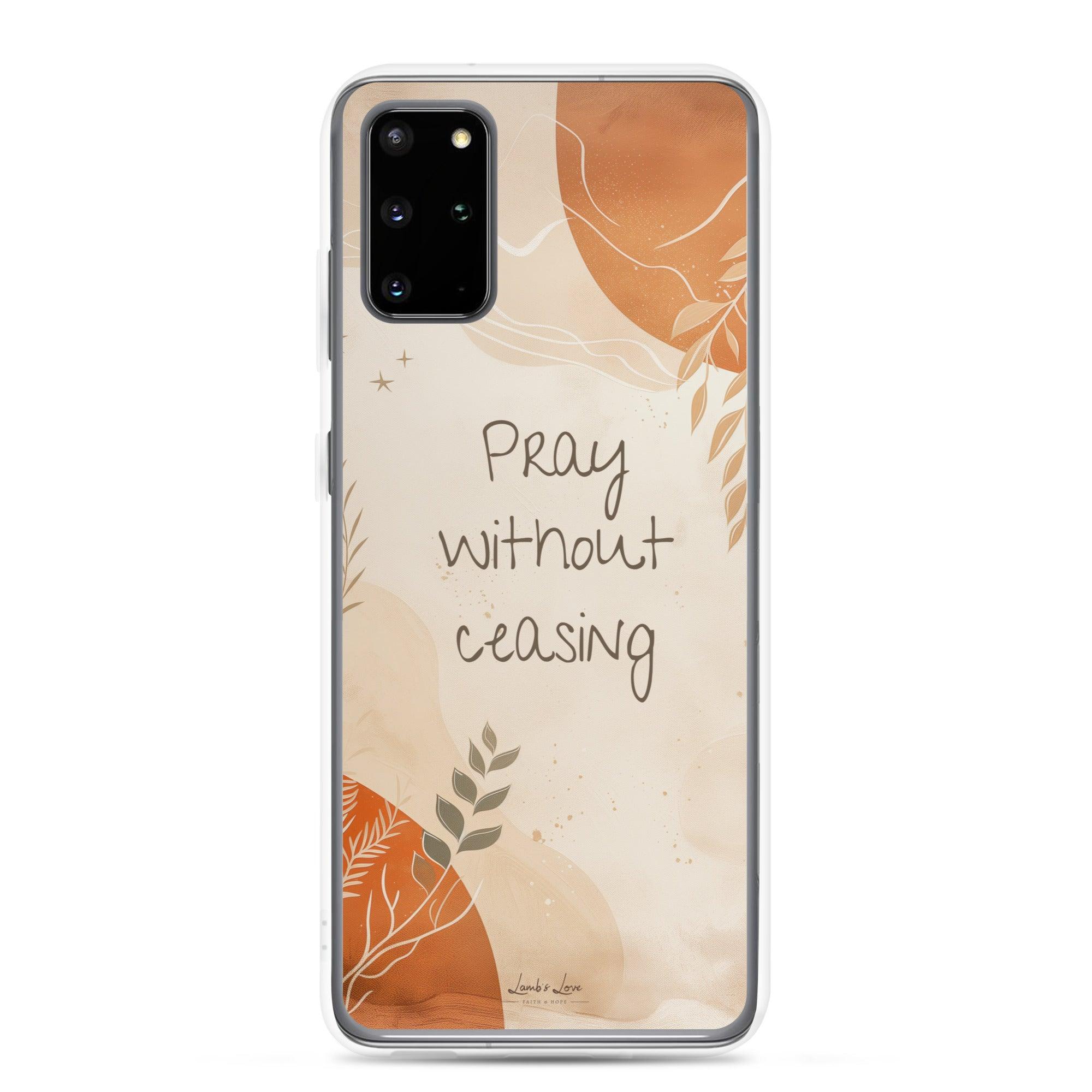 Pray without Ceasing, Clear-edge Case for Samsung - Lamb’s Love