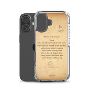 Prayer of St. Francis, Clear - edge Case for iPhone - Lamb’s Love