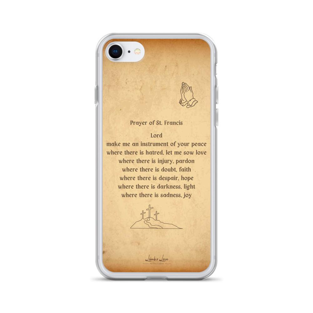 Prayer of St. Francis, Clear-edge Case for iPhone - Lamb’s Love