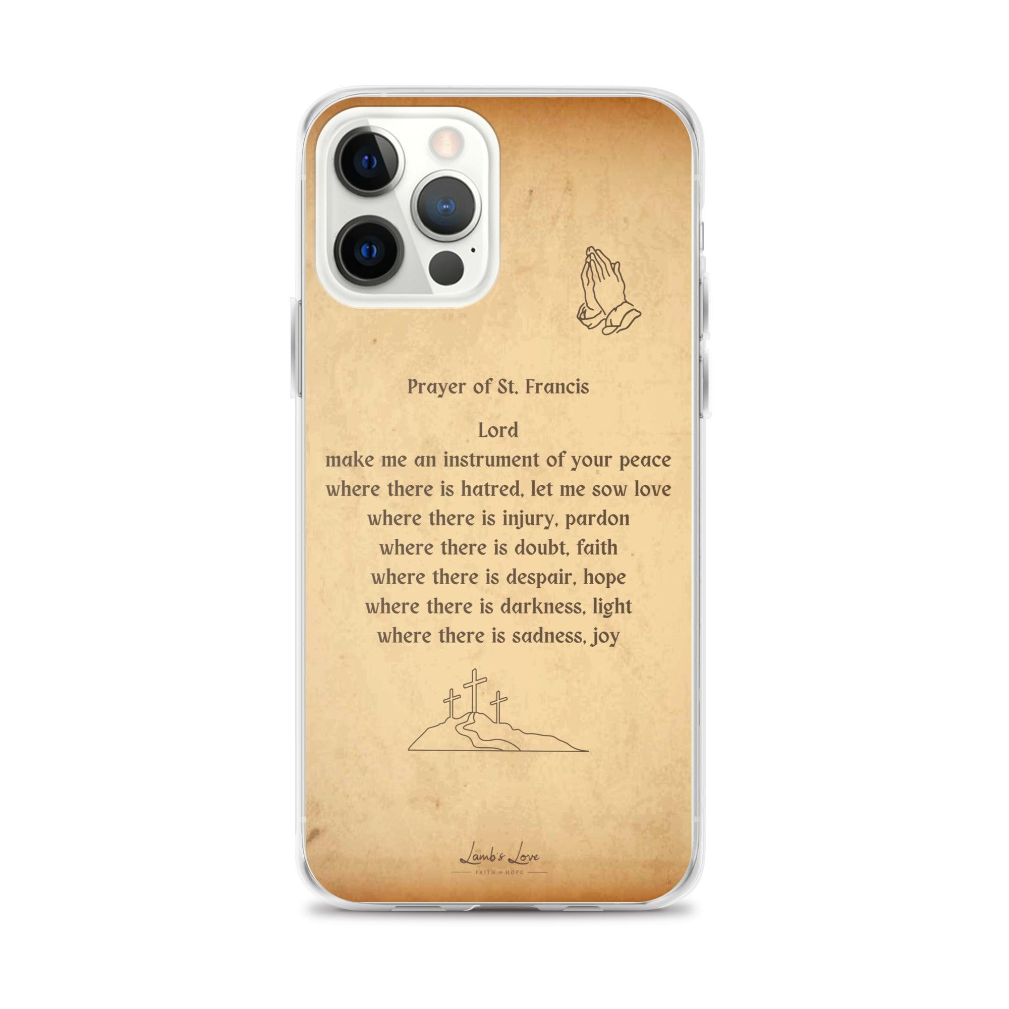 Prayer of St. Francis, Clear-edge Case for iPhone - Lamb’s Love