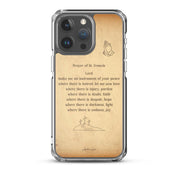 Prayer of St. Francis, Clear-edge Case for iPhone - Lamb’s Love