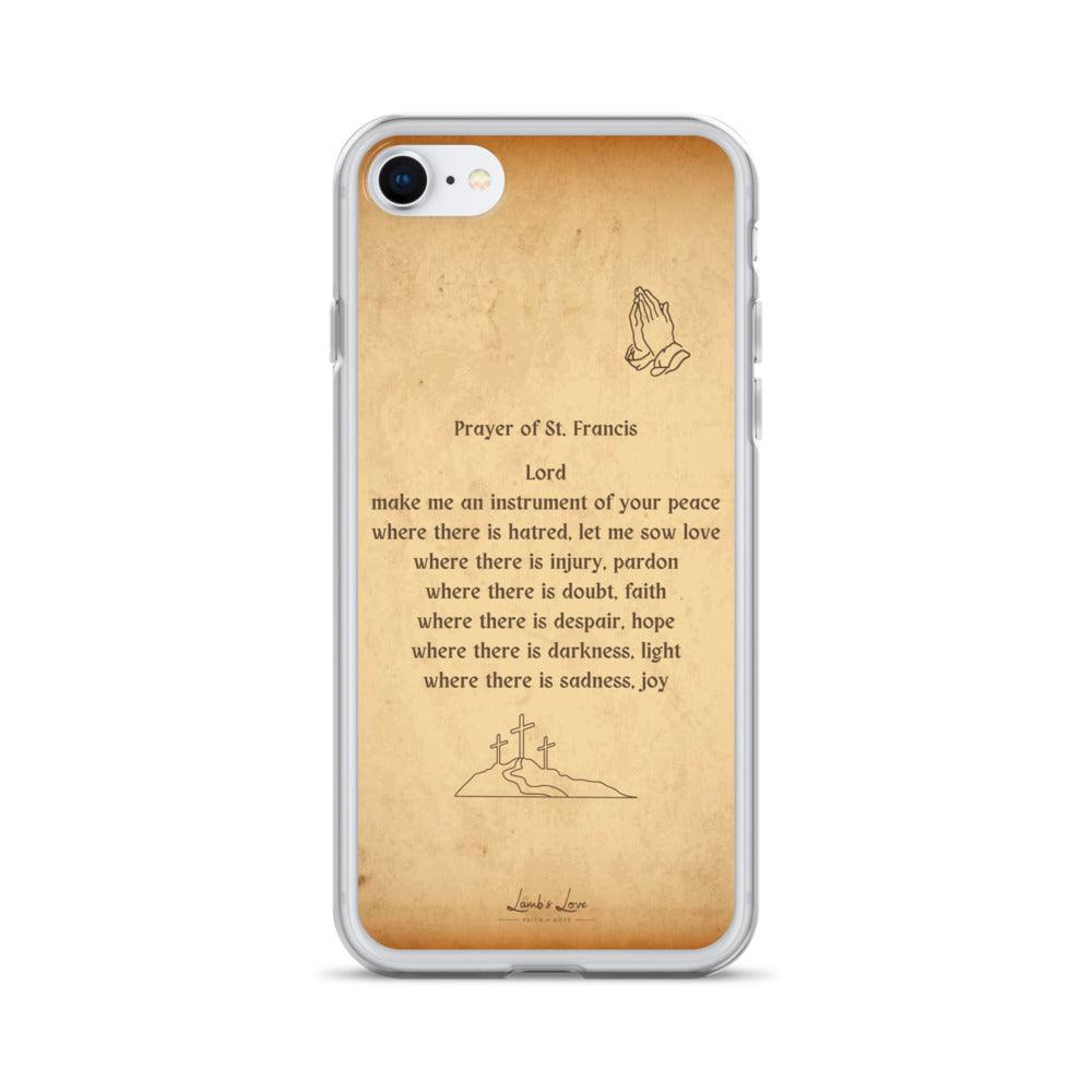 Prayer of St. Francis, Clear-edge Case for iPhone - Lamb’s Love