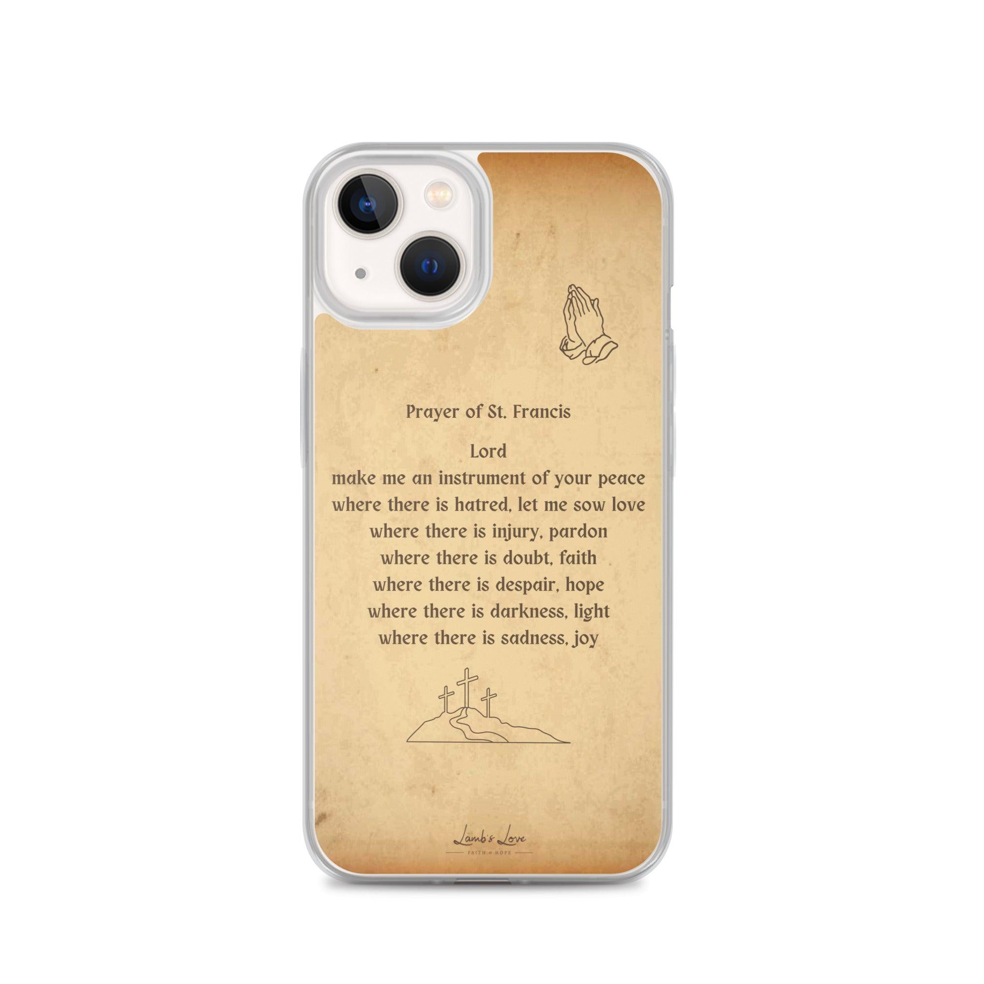 Prayer of St. Francis, Clear-edge Case for iPhone - Lamb’s Love