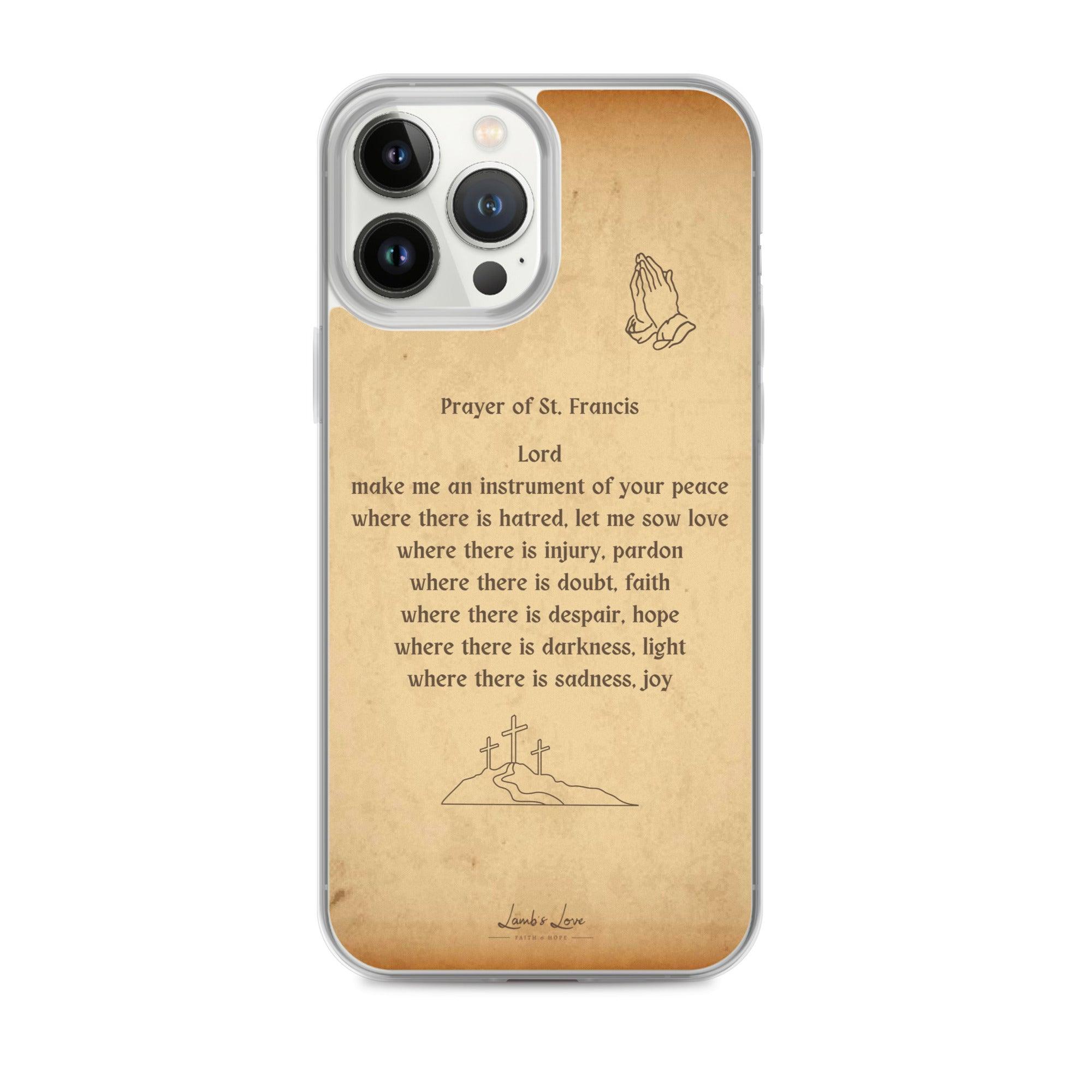 Prayer of St. Francis, Clear-edge Case for iPhone - Lamb’s Love