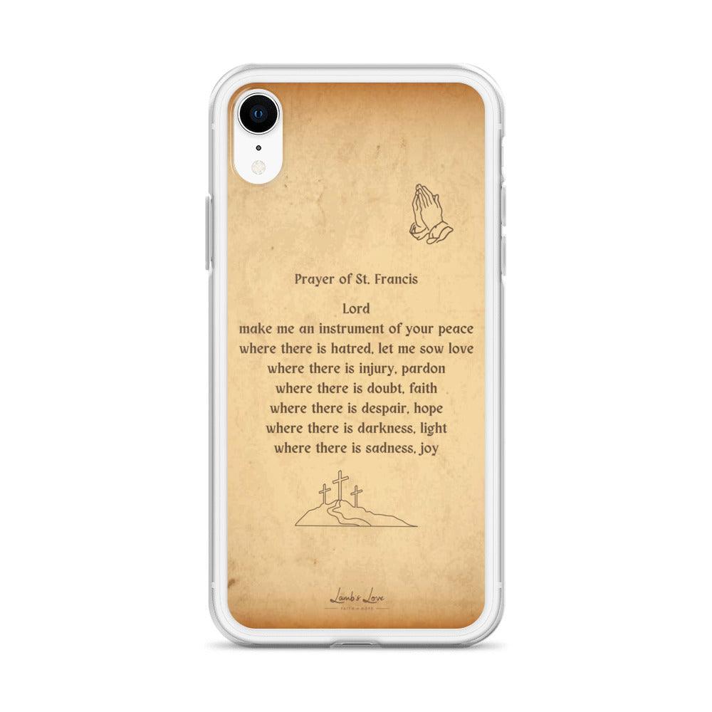 Prayer of St. Francis, Clear-edge Case for iPhone - Lamb’s Love