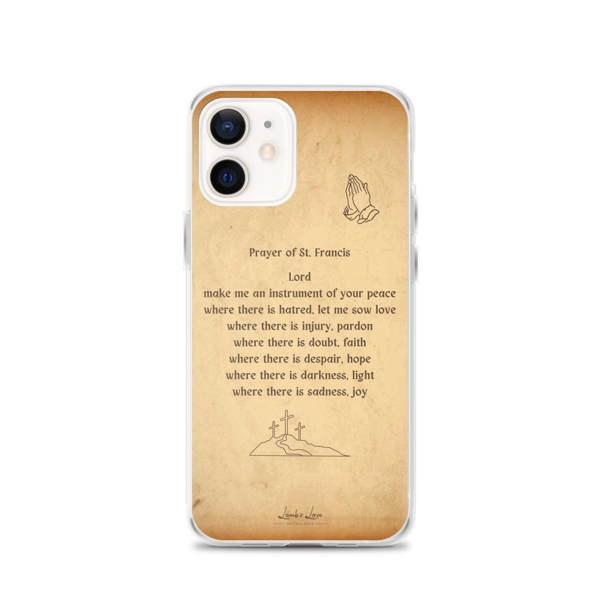 Prayer of St. Francis, Clear-edge Case for iPhone - Lamb’s Love