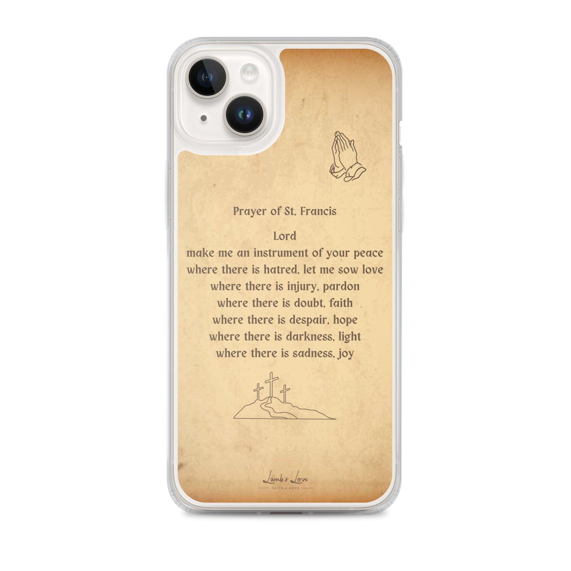 Prayer of St. Francis, Clear-edge Case for iPhone - Lamb’s Love