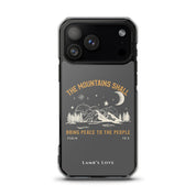 Psalm 72:3 Christian MagSafe iPhone case with mountains bring peace design – iPhone 17 Pro Max