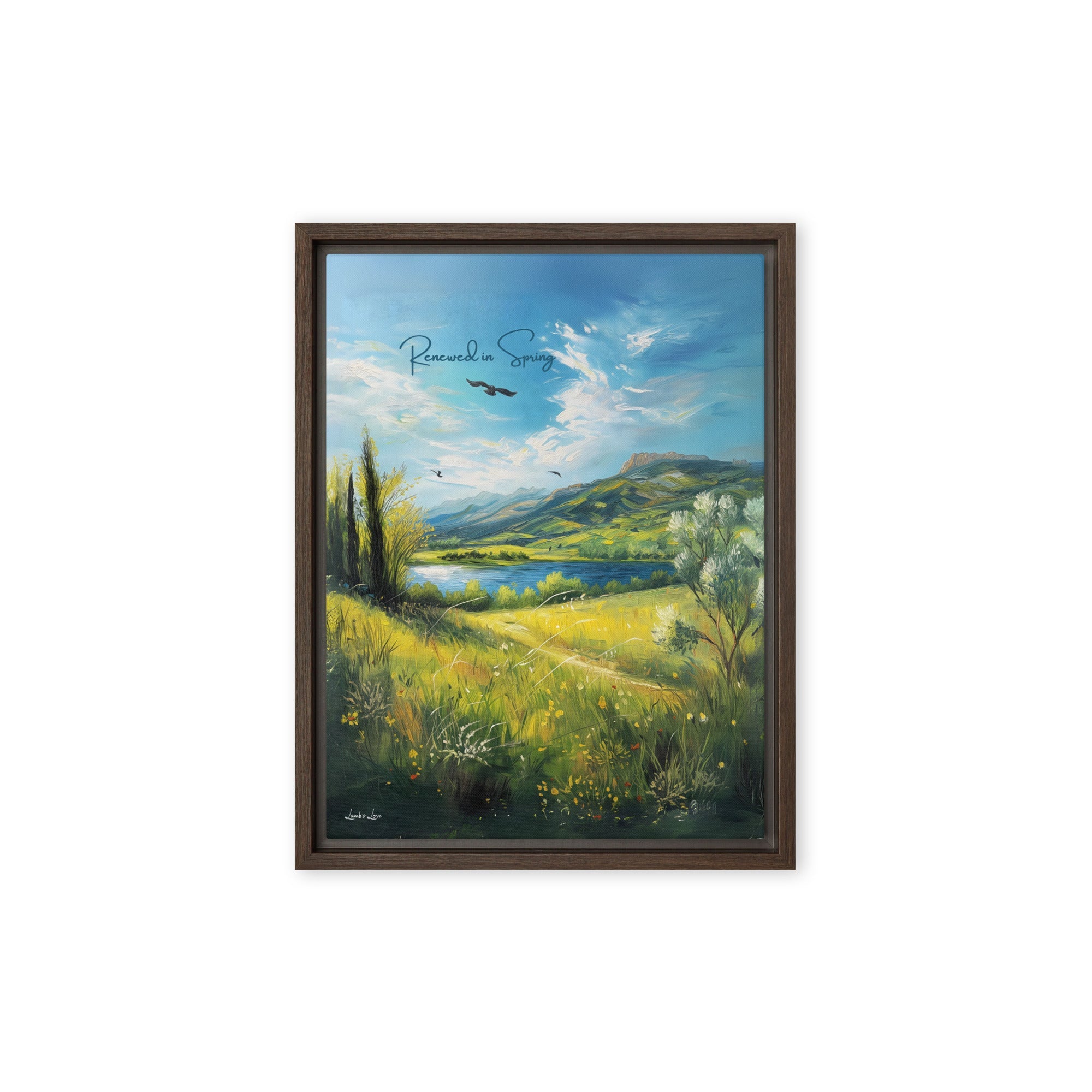 Renewed in Spring, Framed Canvas - Lamb’s Love