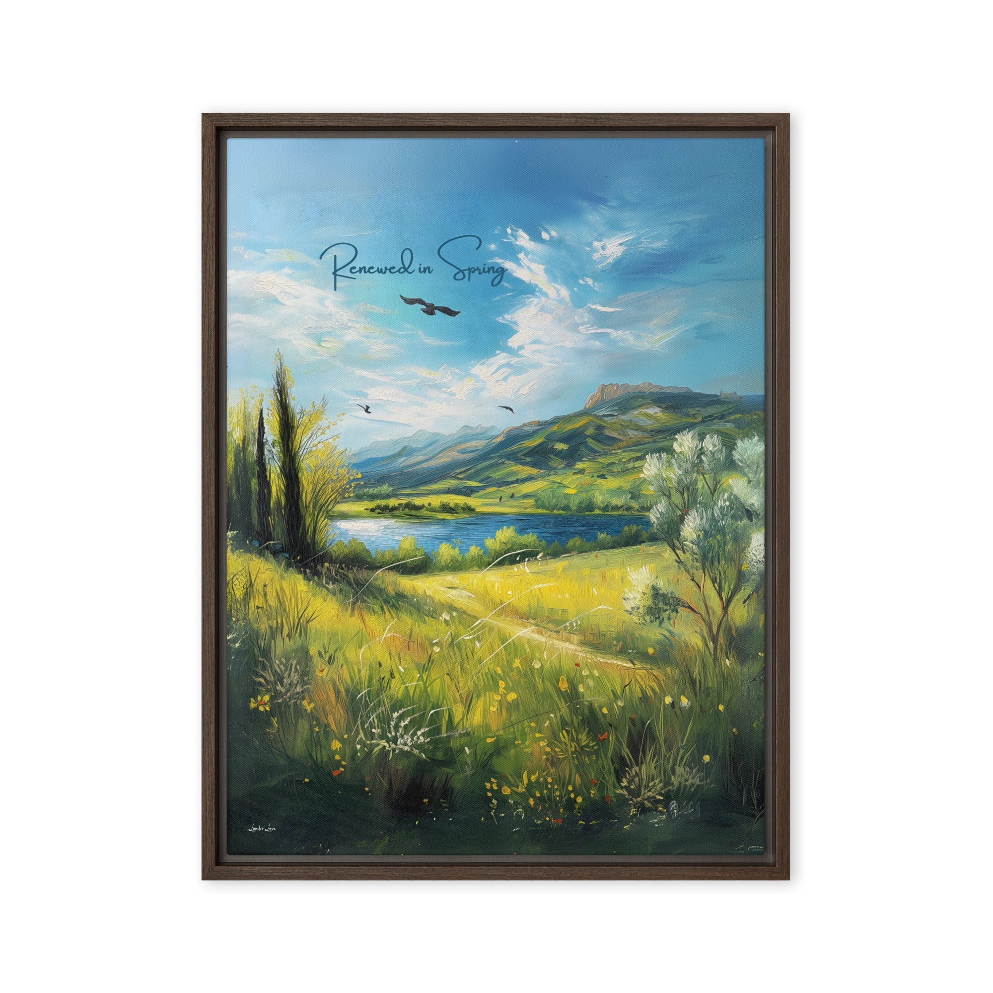 Renewed in Spring, Framed Canvas - Lamb’s Love