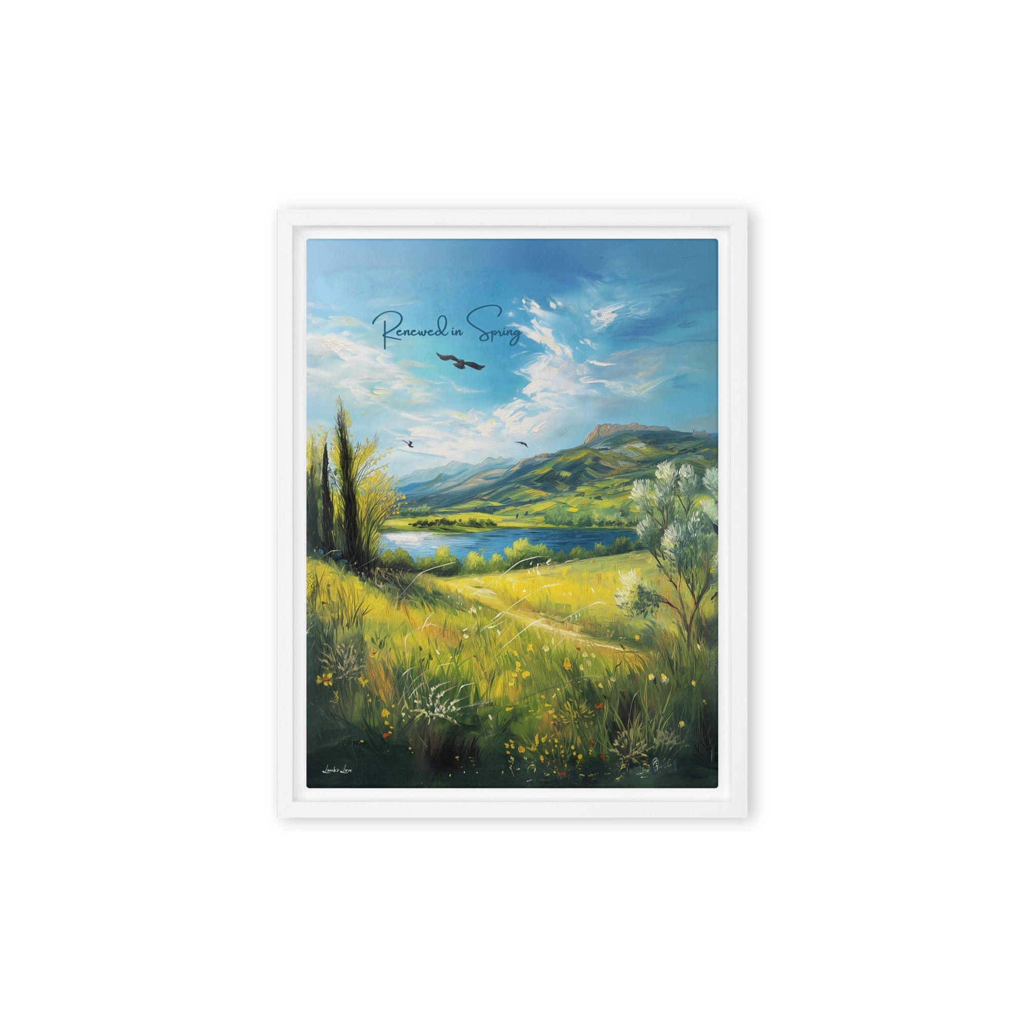 Renewed in Spring, Framed Canvas - Lamb’s Love