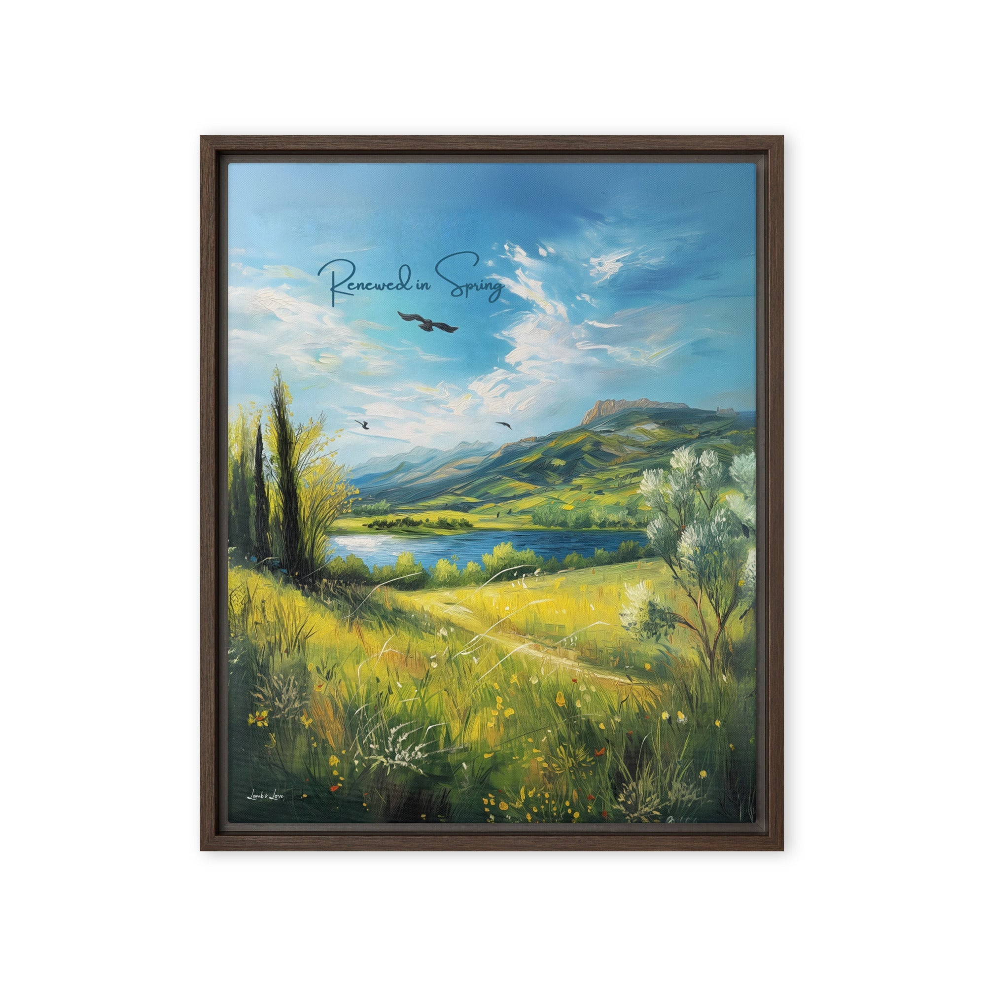 Renewed in Spring, Framed Canvas - Lamb’s Love