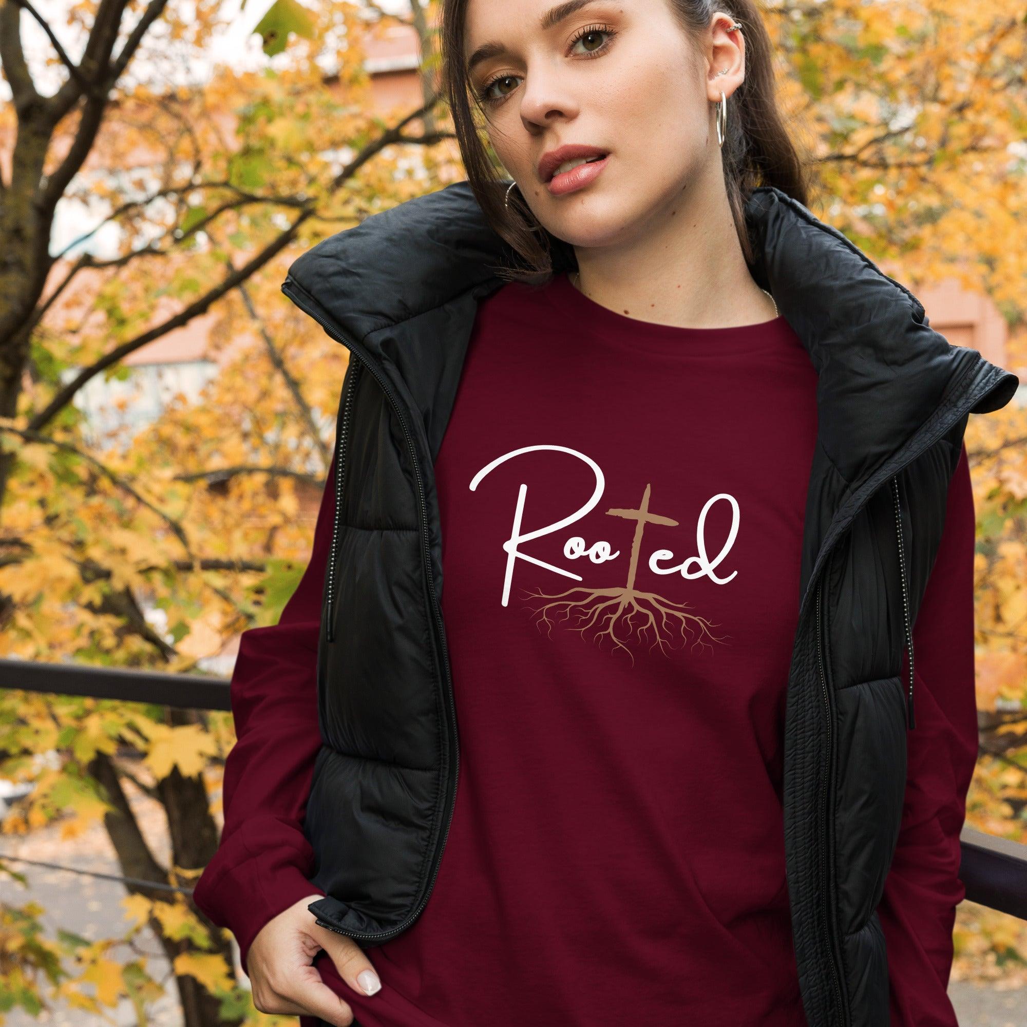 Rooted, Women's Long Sleeve Tee - Lamb’s Love