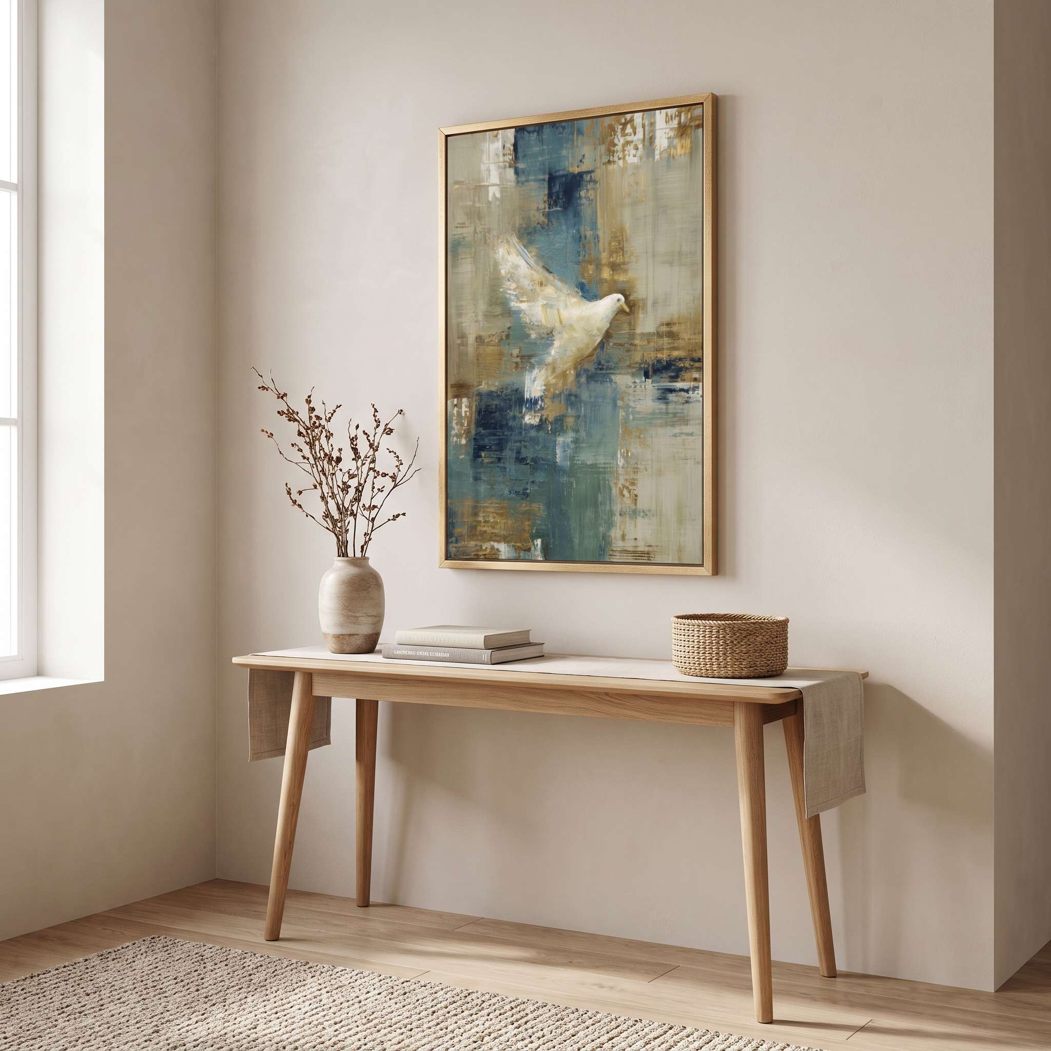 Contemporary White Dove Wall Art | Holy Spirit Christian Canvas