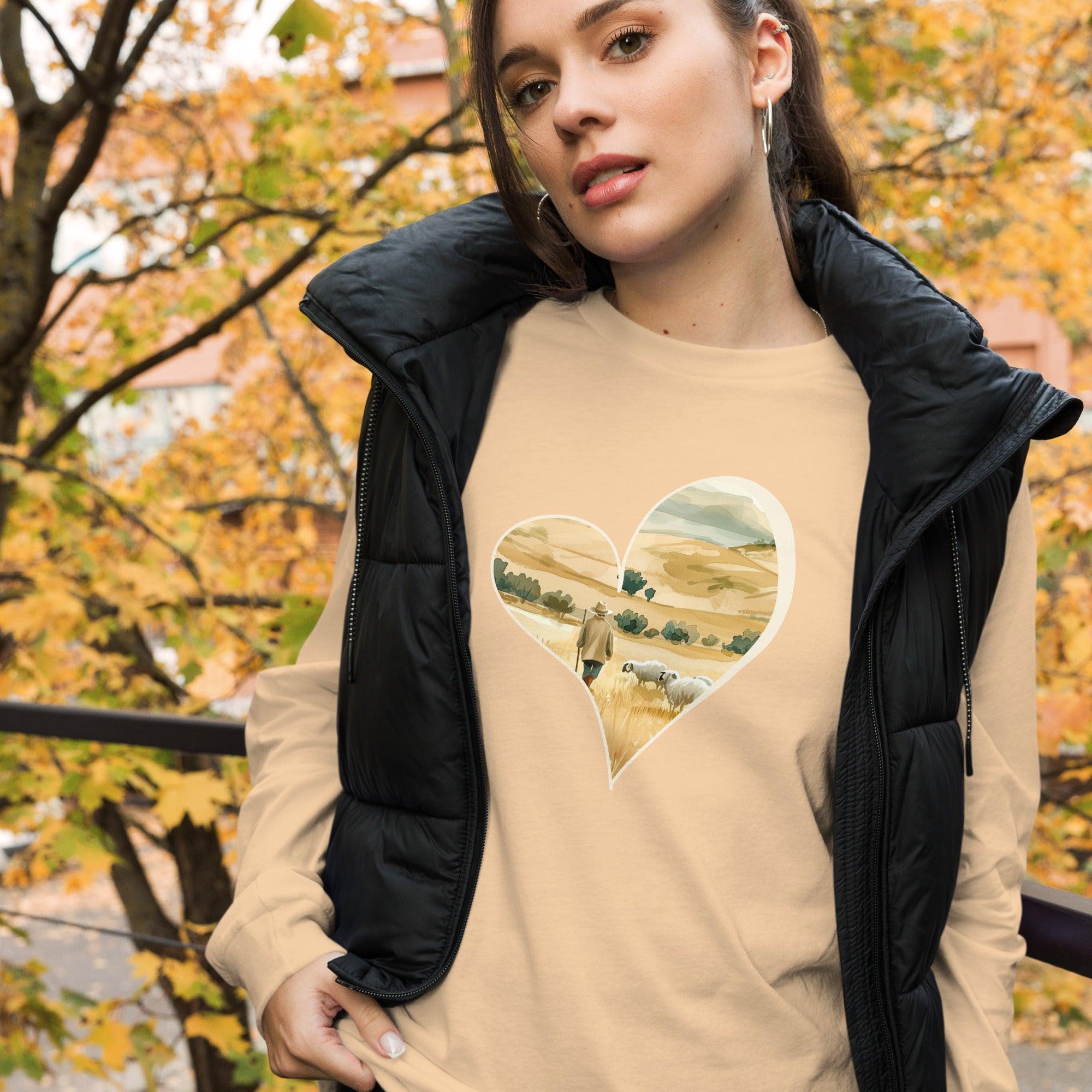 Shepherd's Heart, Women's Long Sleeve Tee - Lamb’s Love