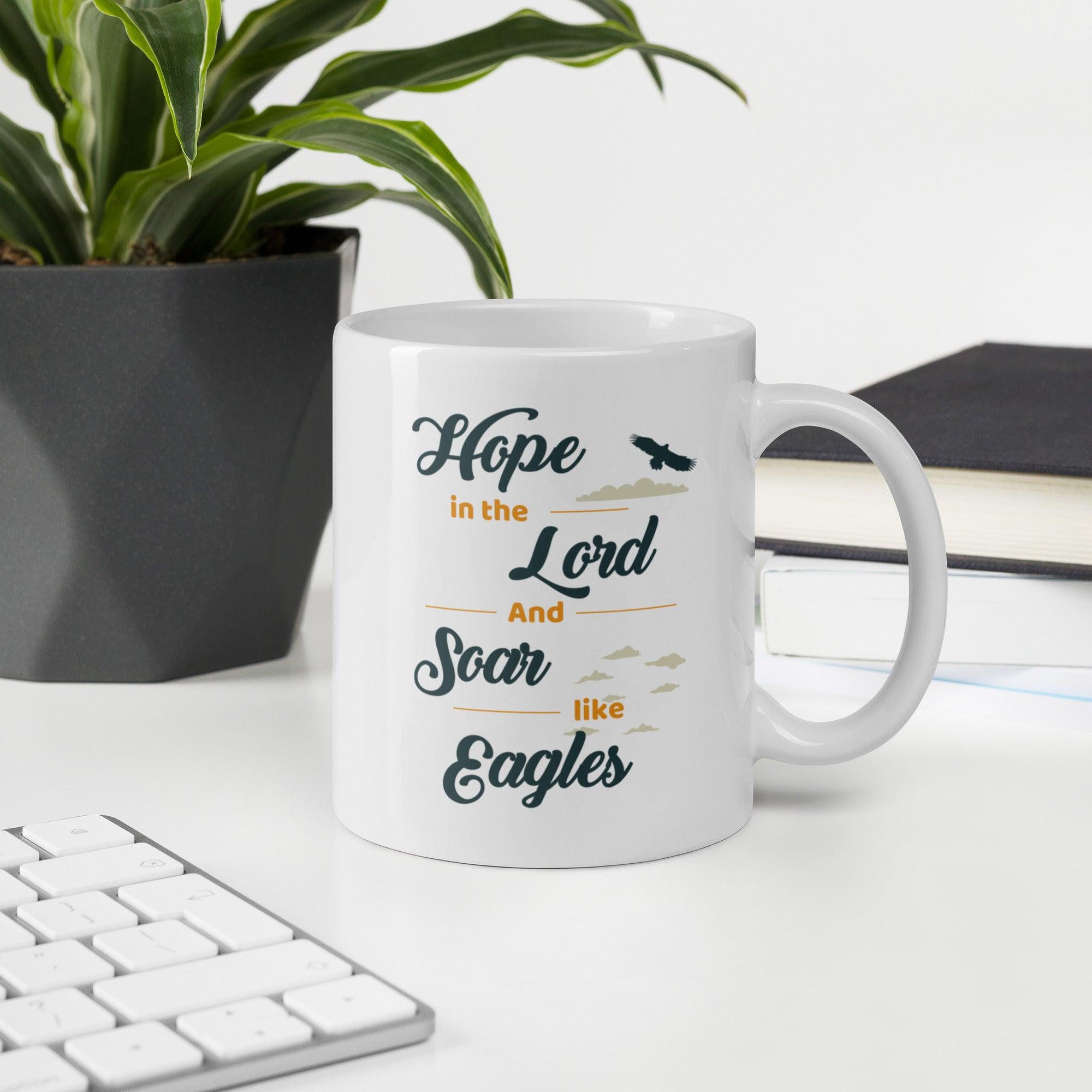 Soar Like Eagle, White Interior Mug - Lamb’s Love