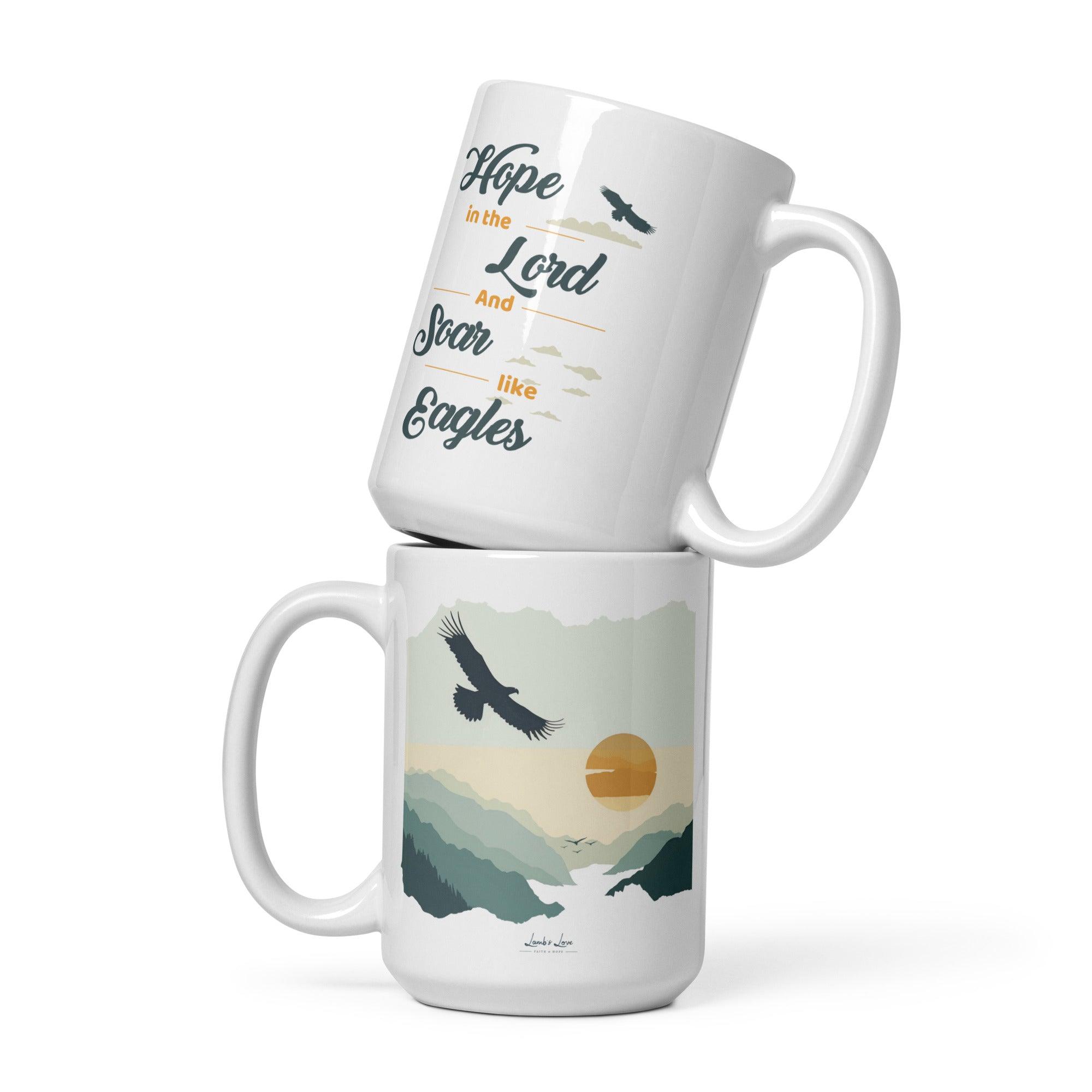 Soar Like Eagle, White Interior Mug - Lamb’s Love