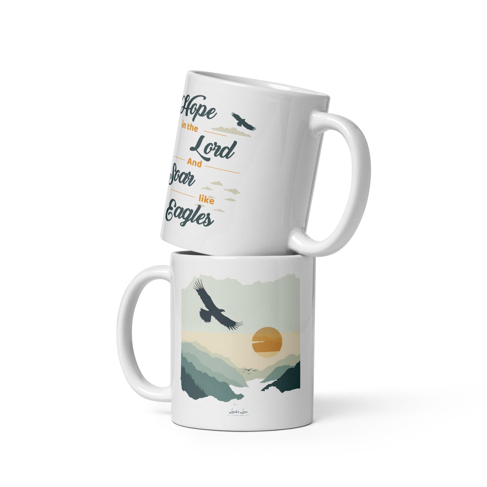 Soar Like Eagle, White Interior Mug - Lamb’s Love