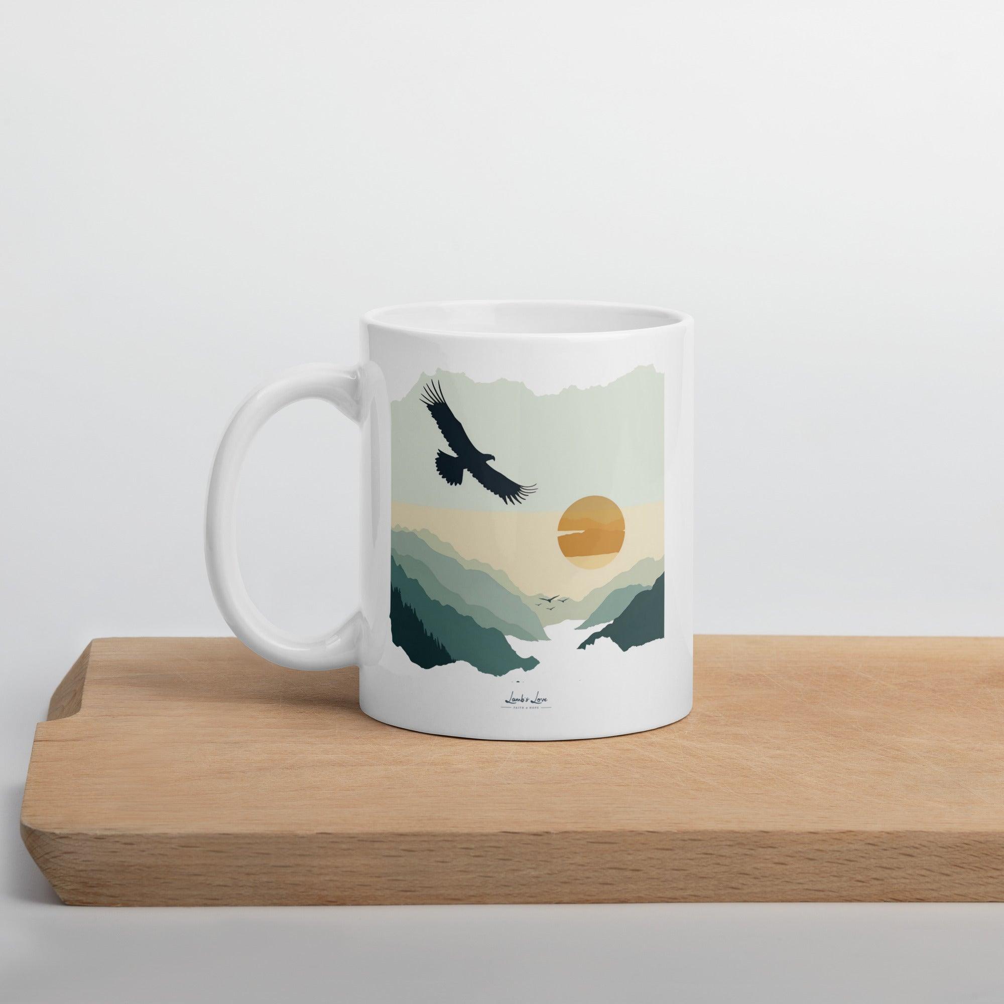 Soar Like Eagle, White Interior Mug - Lamb’s Love