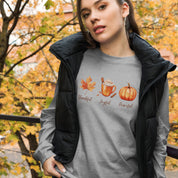 Thankful, Joyful, Peaceful, Women's Long Sleeve Tee - Lamb’s Love