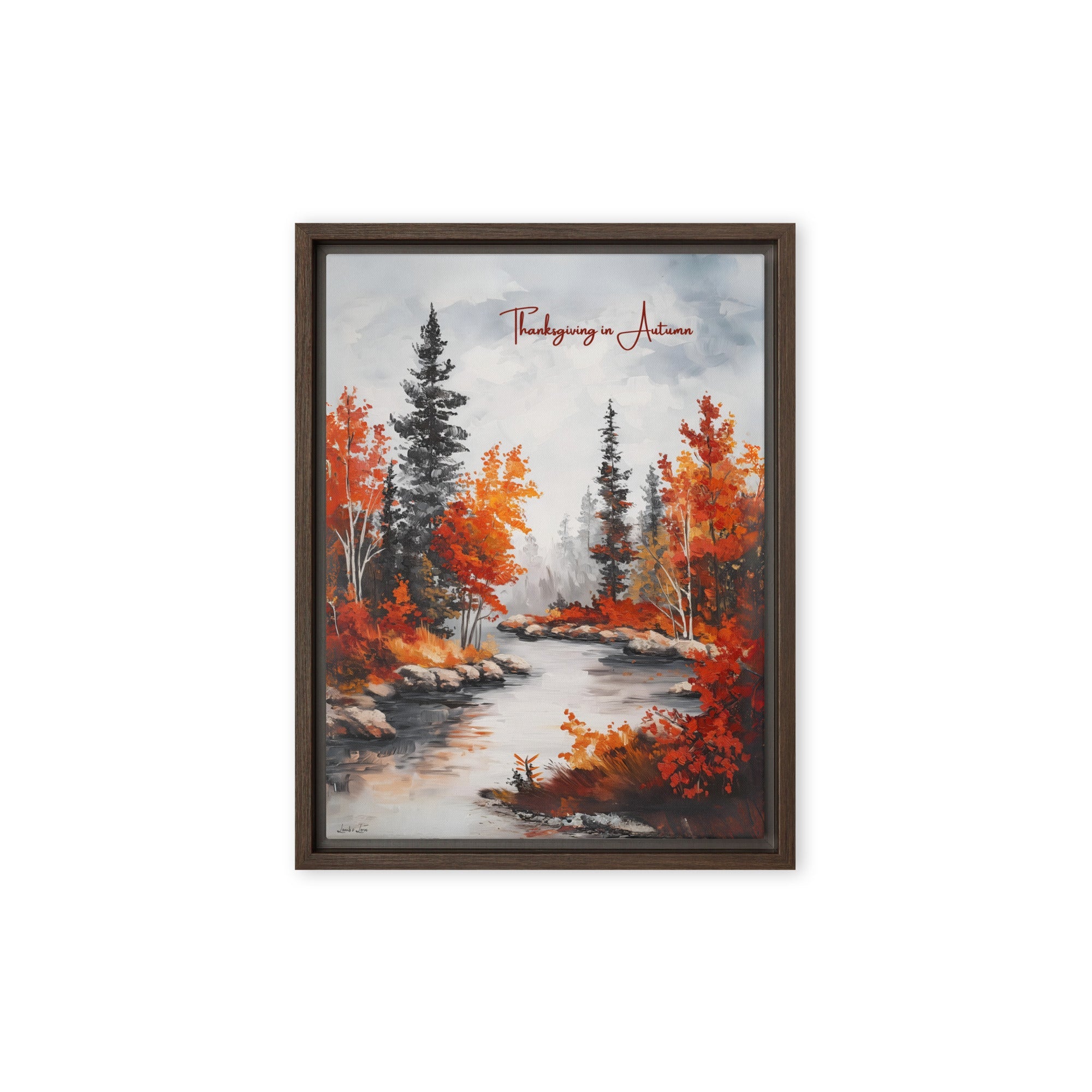 Thanksgiving in Autumn, Framed Canvas - Lamb’s Love