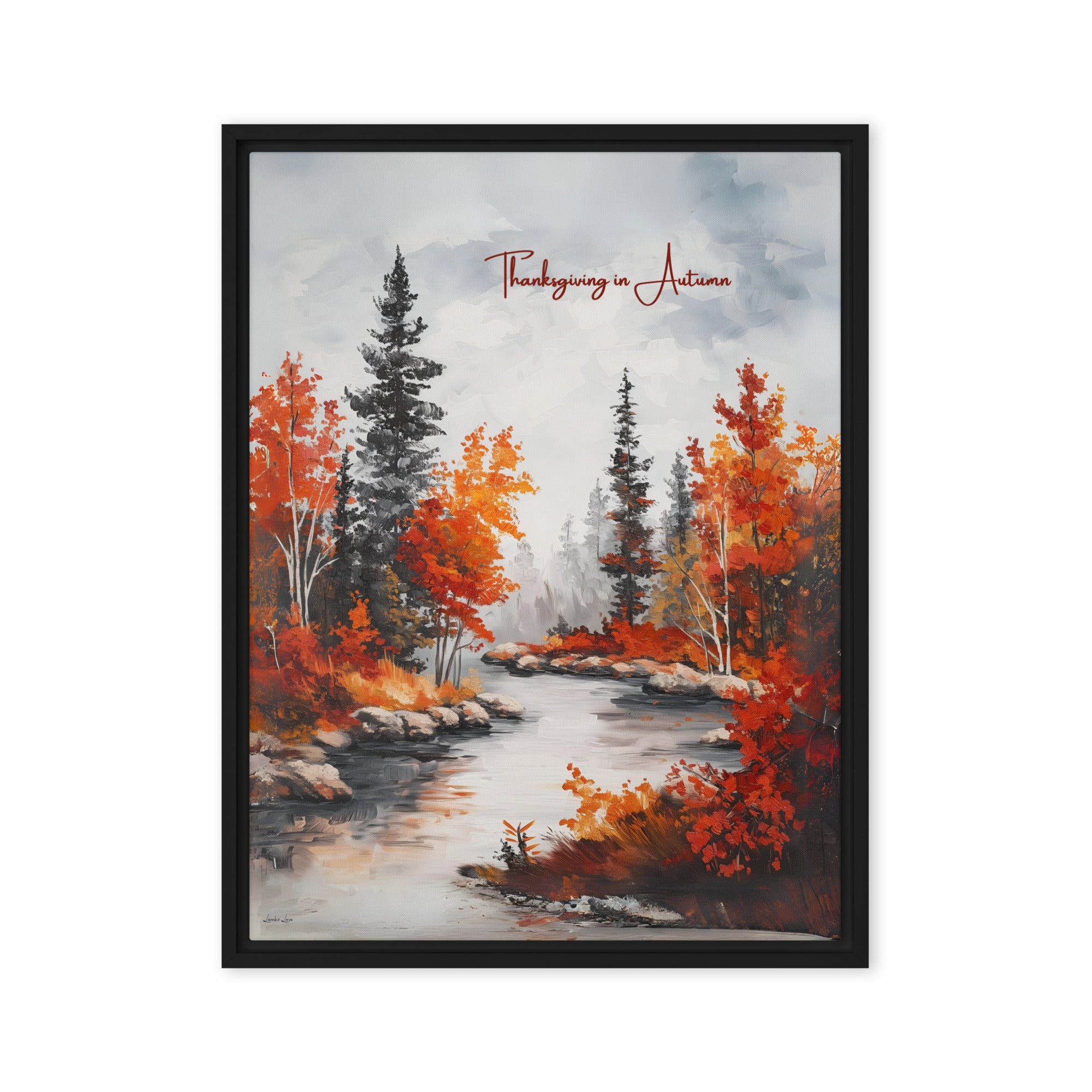 Thanksgiving in Autumn, Framed Canvas - Lamb’s Love