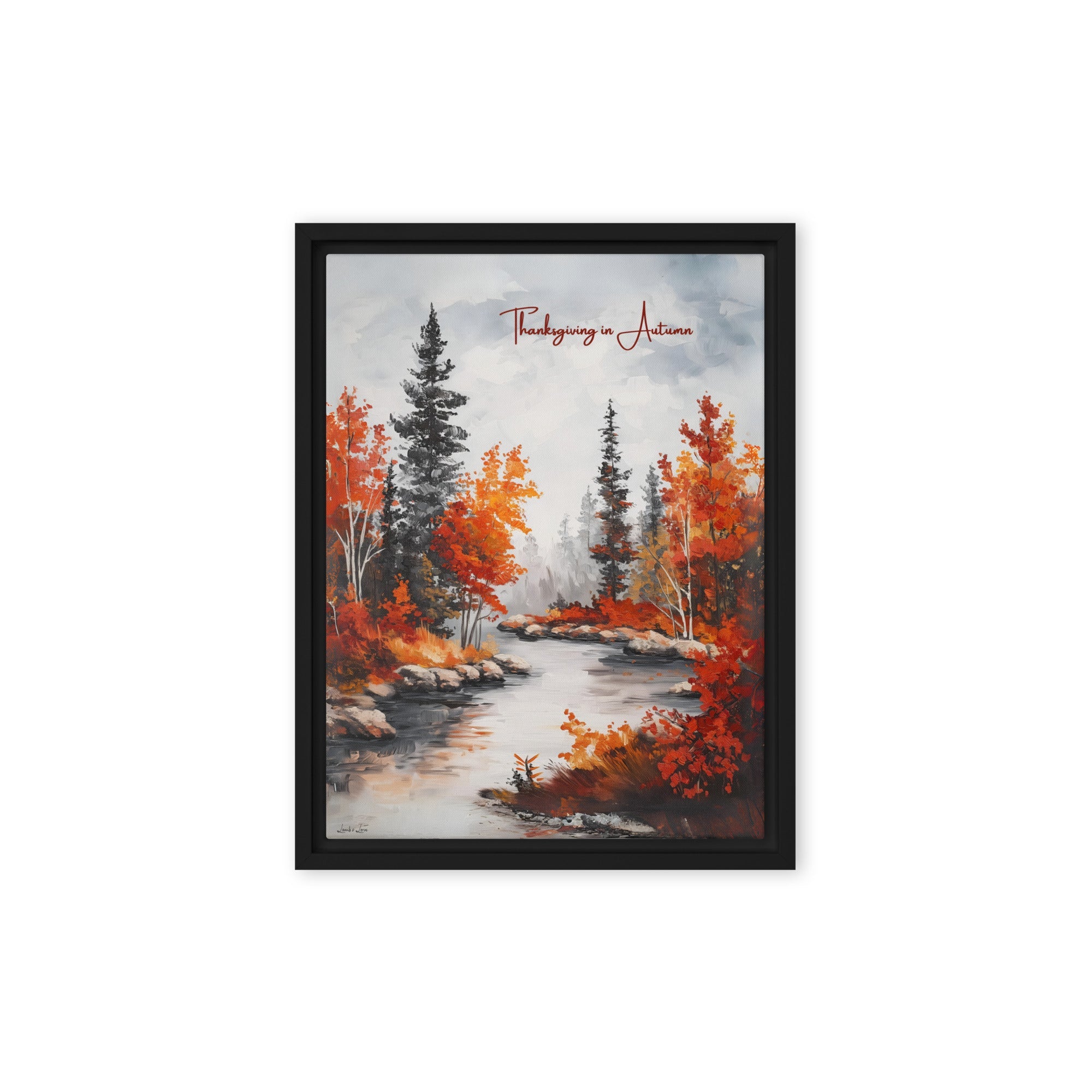 Thanksgiving in Autumn, Framed Canvas - Lamb’s Love