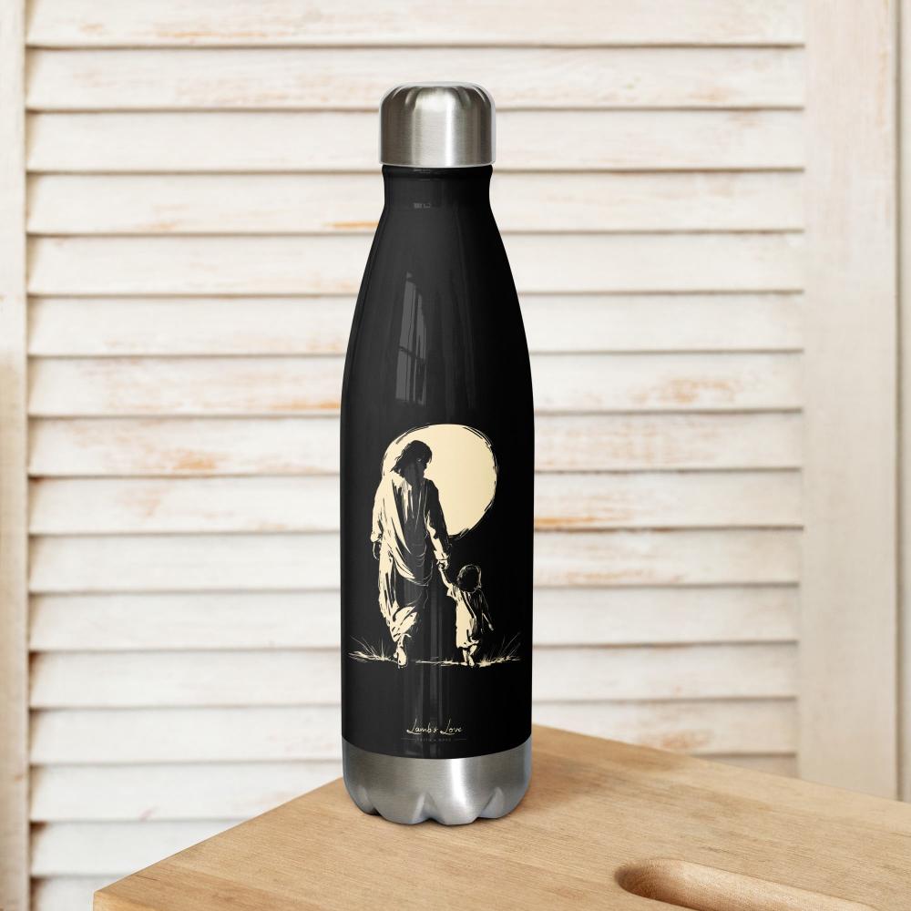 Walking with Jesus, 17 oz Stainless Steel Water Bottle - Lamb’s Love