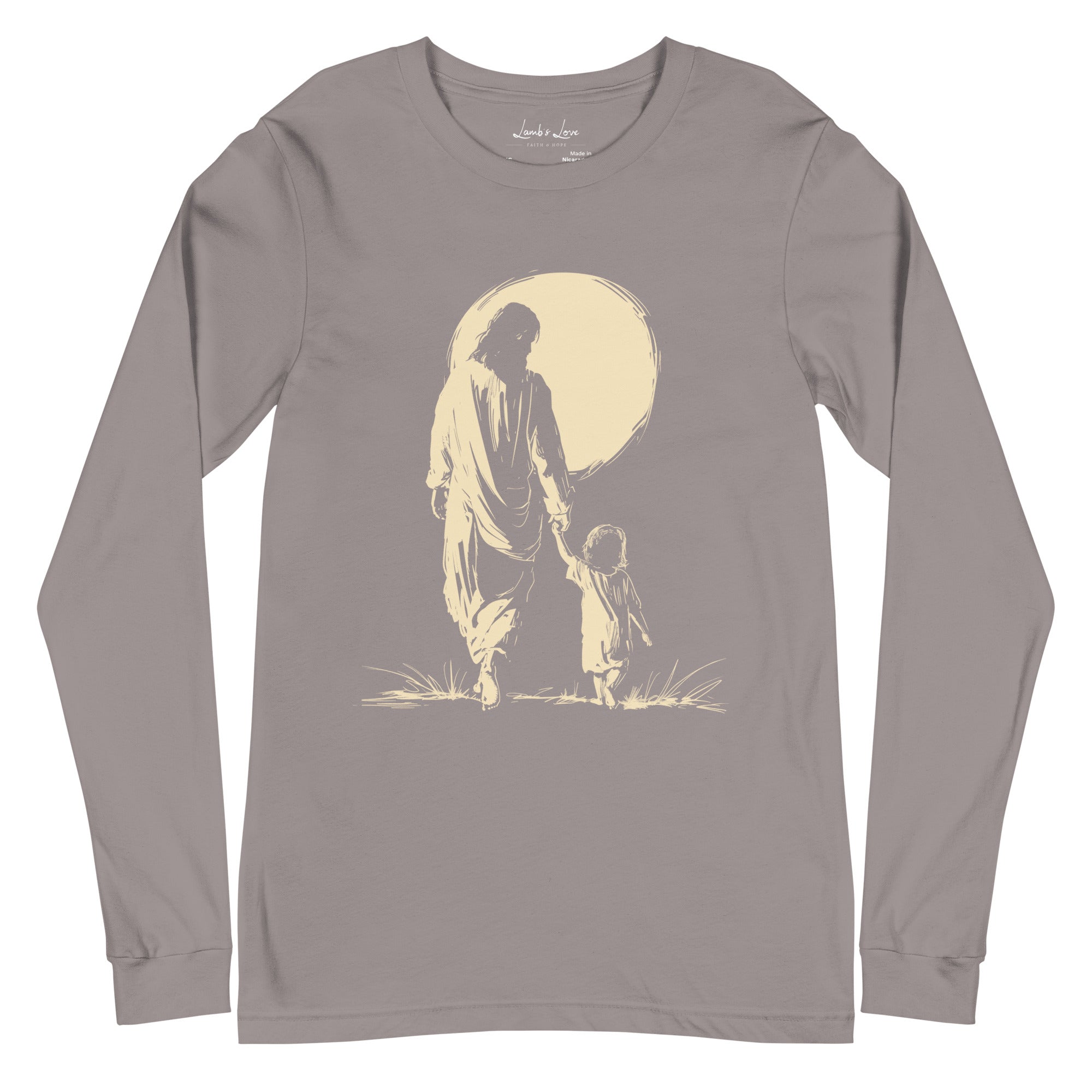 Walking with Jesus, Women's Long Sleeve Tee - Lamb’s Love