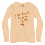 With God, All Things Are Possible, Women’s Long Sleeve Tee - Lamb’s Love