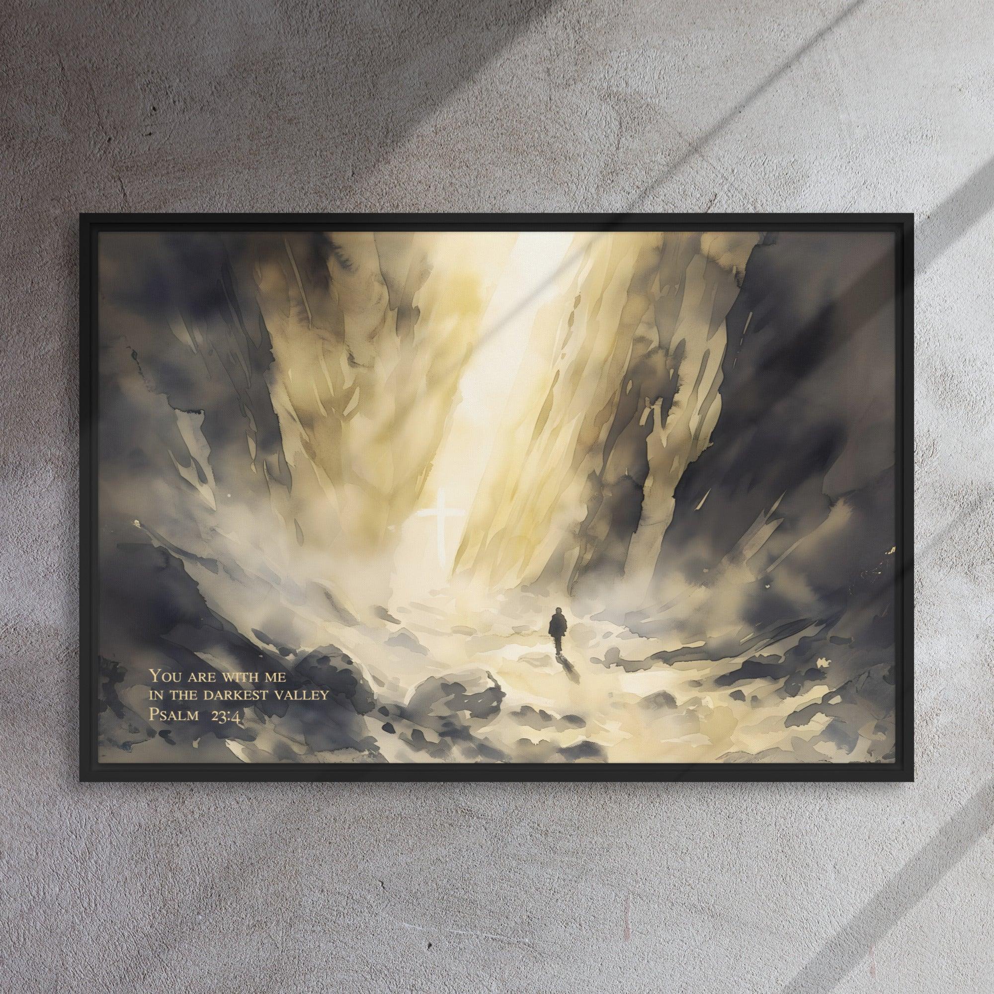 You are with Me in Darkest Valley, Framed Canvas - Lamb’s Love